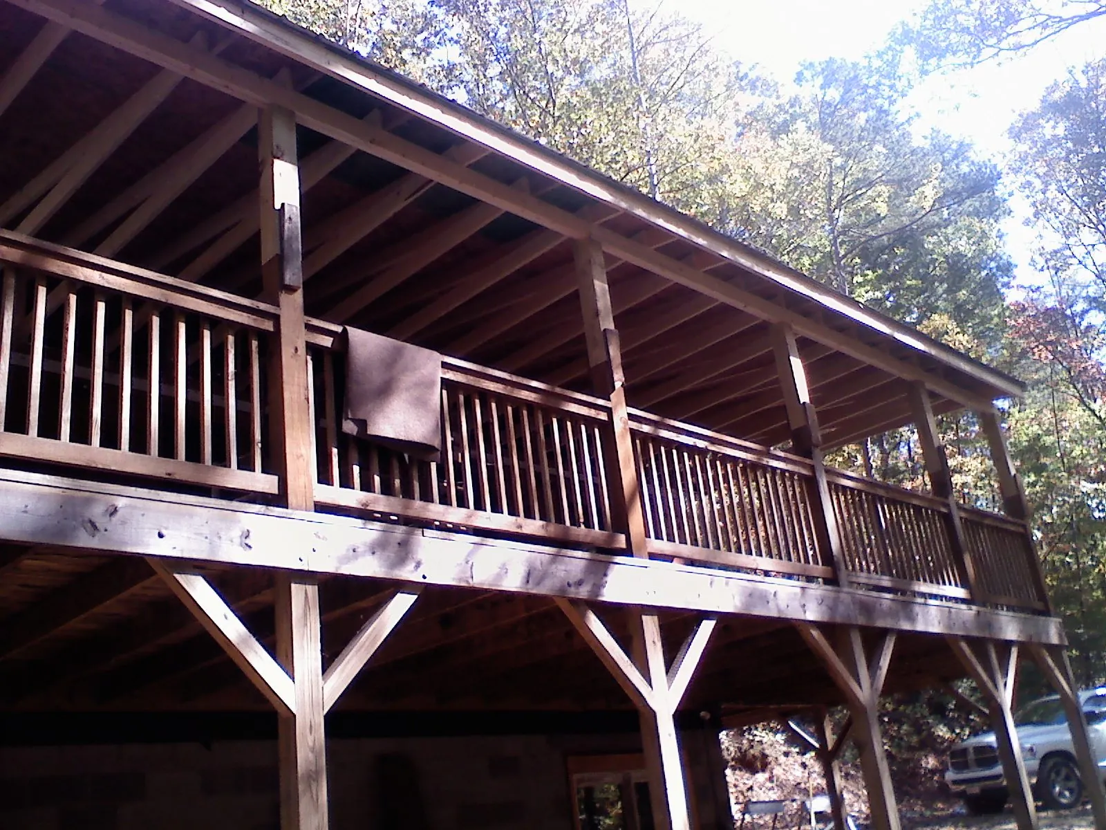 Timber framing under a new elevated porch and deck — Roof Leak Repair in Oak Run by Roofing Brothers